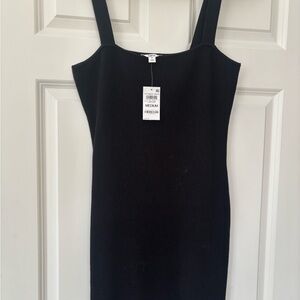 Bar III Black Ribbed Mini Dress